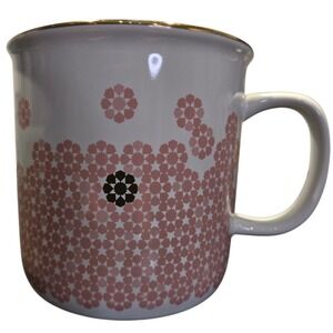 DAVIDsTEA Geometric Tea Mug Gold‎ Rim Boho Pattern Discontinued